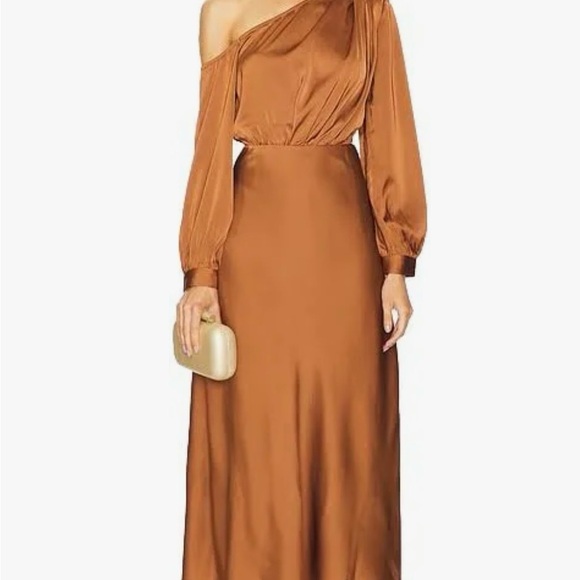 Astr Dresses & Skirts - ASTR Elwood dress Elegant One-Shoulder Brown Dress